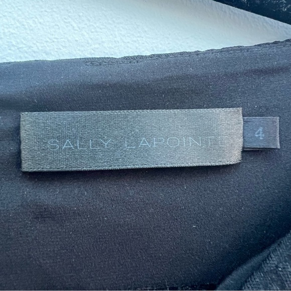 Sally LaPointe sz 4 structured black mini dress w/ embossed snake skin pattern - Picture 5 of 8